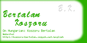 bertalan koszoru business card